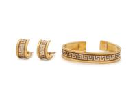 BICOLOR GOLD GREEK KEY SET
