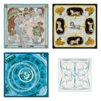 Hermès, Three Silk Scarves 90 & One Silk Scarf 65