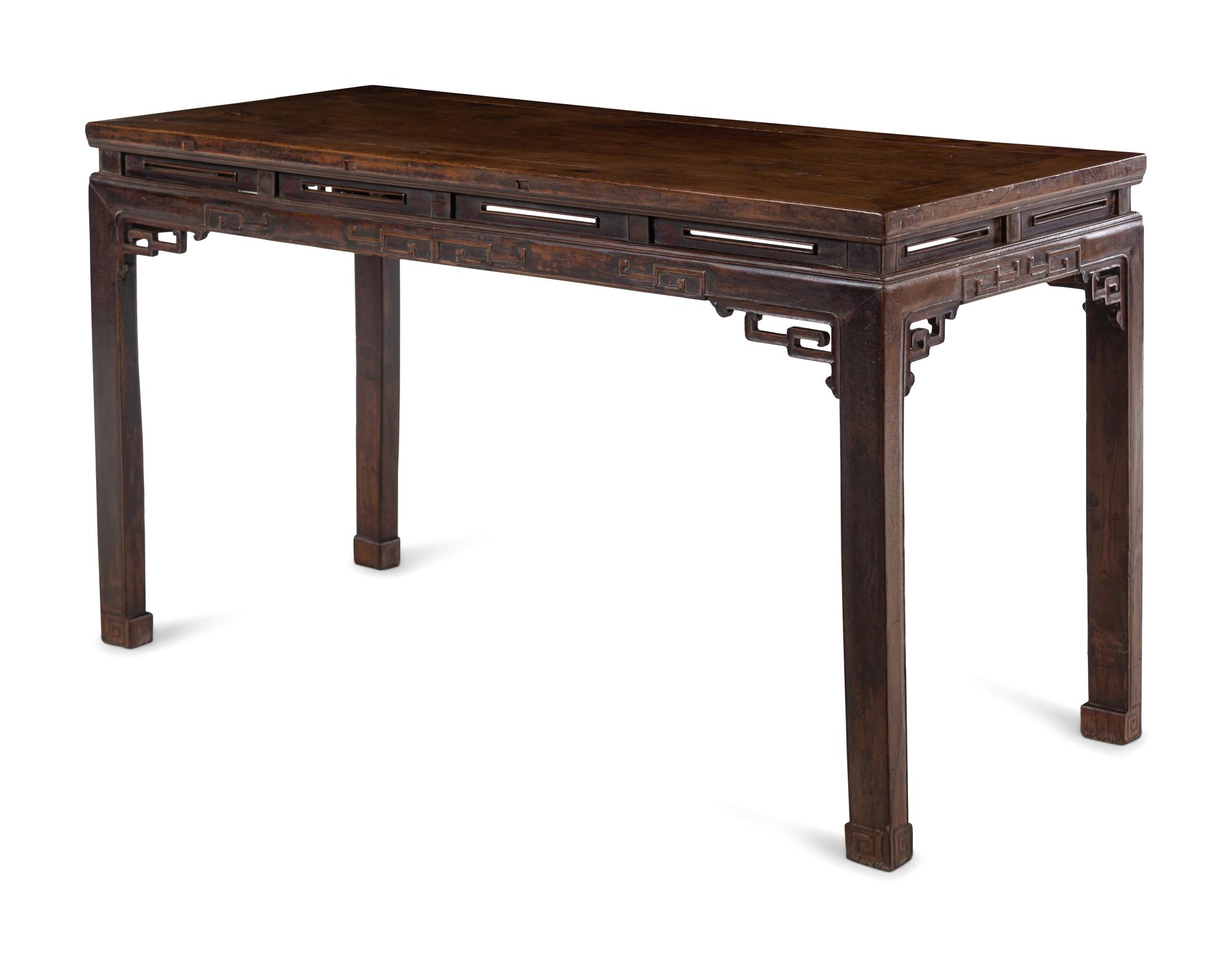 A Chinese Lacquered Elmwood Painting Table, Pingtou'an