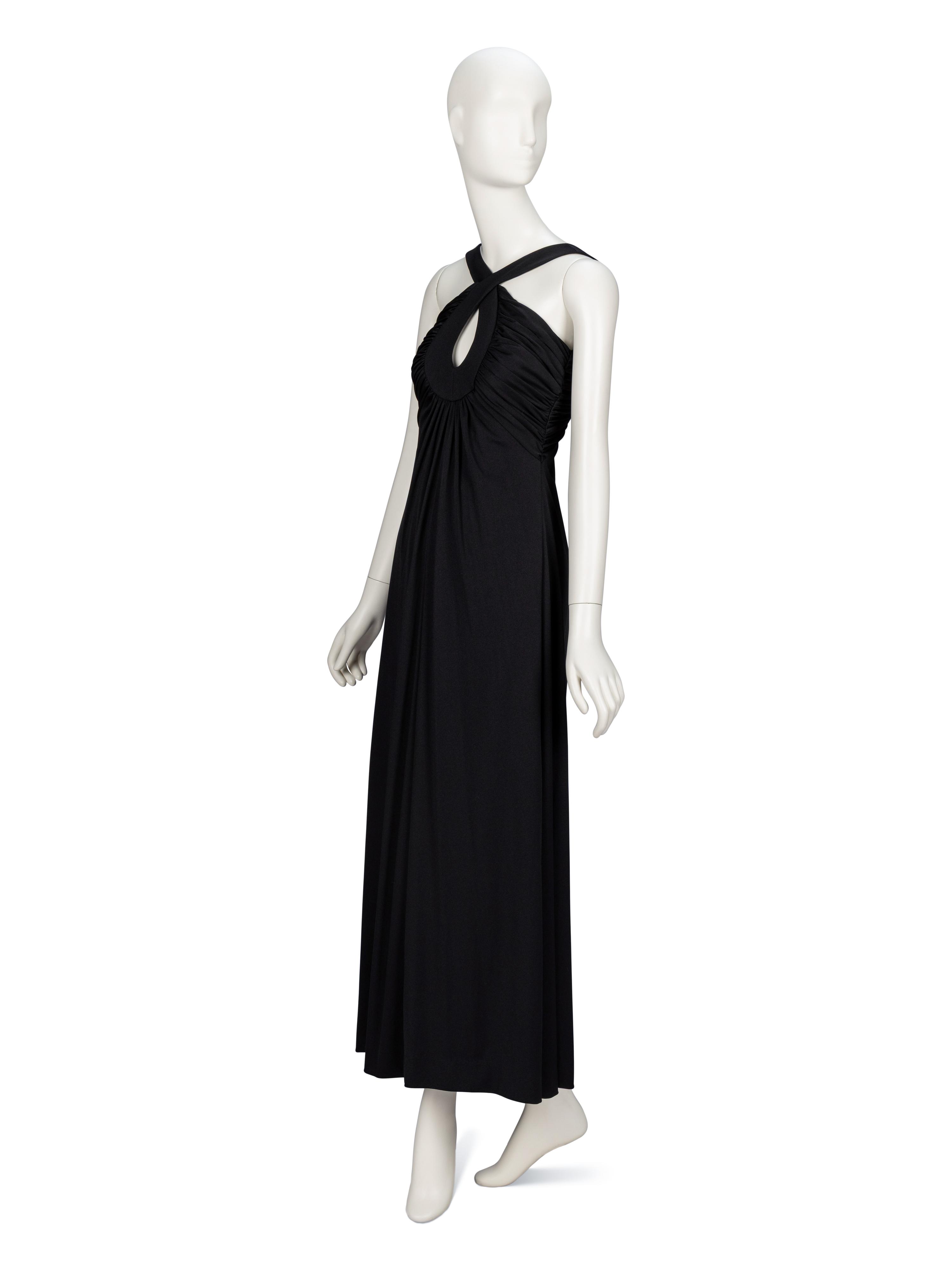 Estévez, Black Jersey Halter Dress