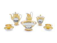 A 13-Piece Porcelain de Paris French Empire Style Coffee Service — C. 1800