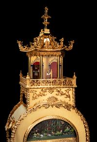 A Chinese Ormolu Quarter-Striking, Musical and Automaton 'Acrobat' Mantel Clock