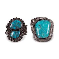 Navajo Silver and Turquoise Cuff Bracelets