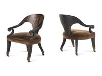 A Set of Three Contemporary Chinoiserie Decorated Dining Chairs