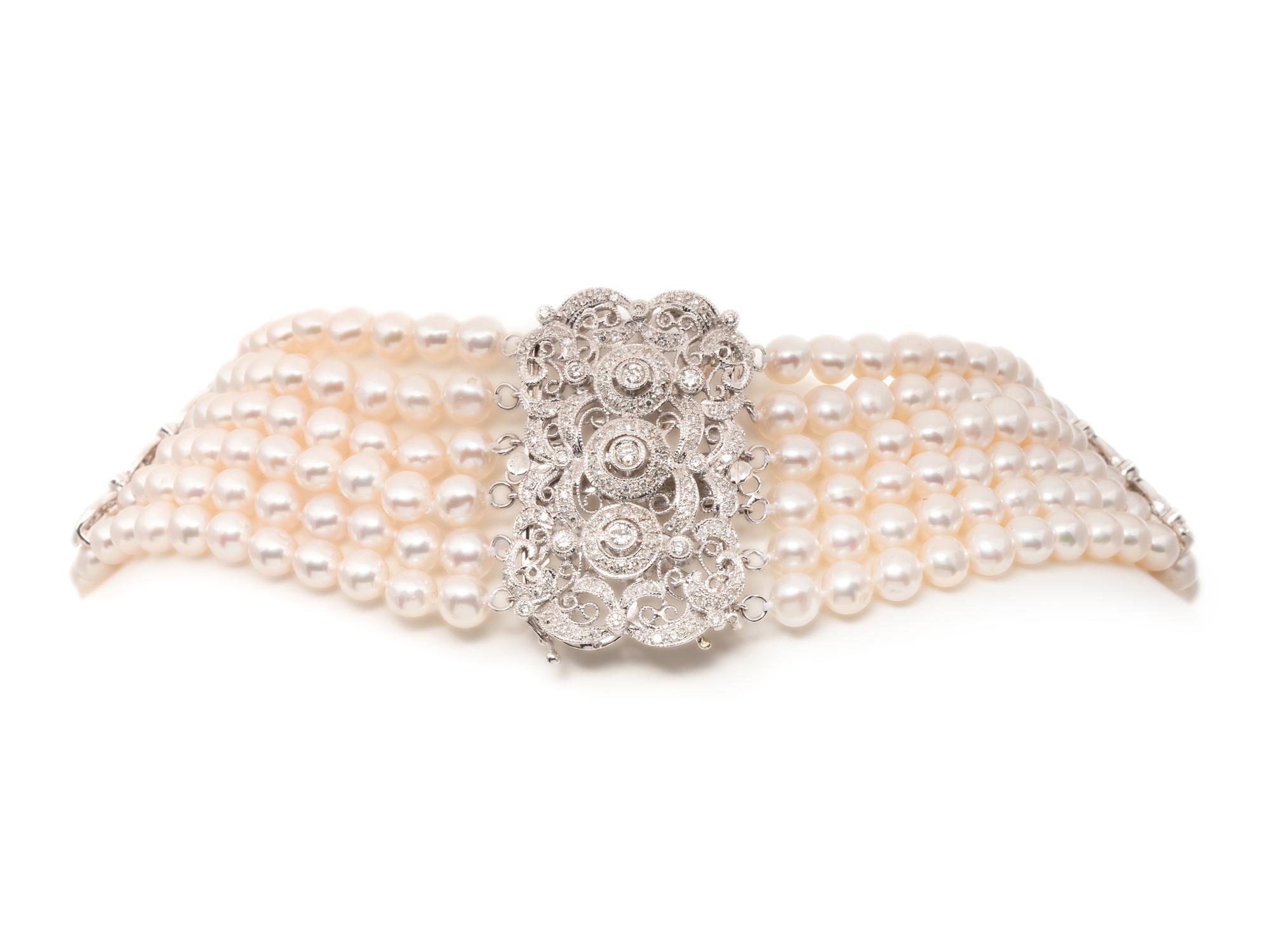 CULTURED PEARL AND DIAMOND CONVERTIBLE NECKLACE