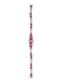 A 14 Karat White Gold, Ruby and Diamond Bracelet,