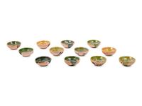 A Set of Forty-Six Glazed Pottery Bowls