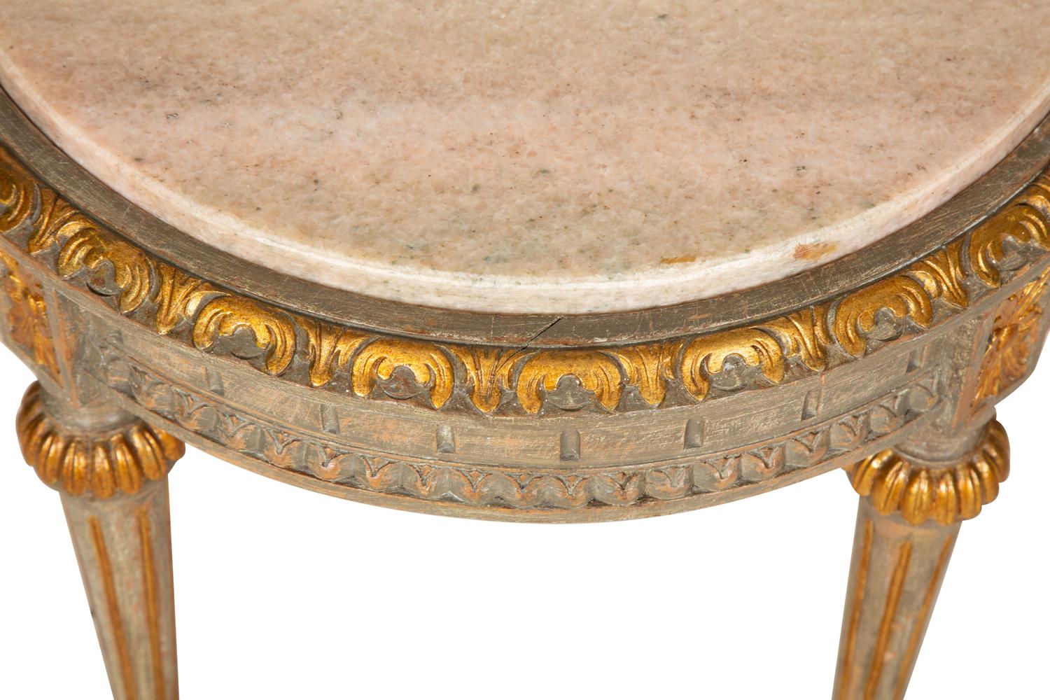 A Louis XVI Style Painted Stone-Top Occasional Table