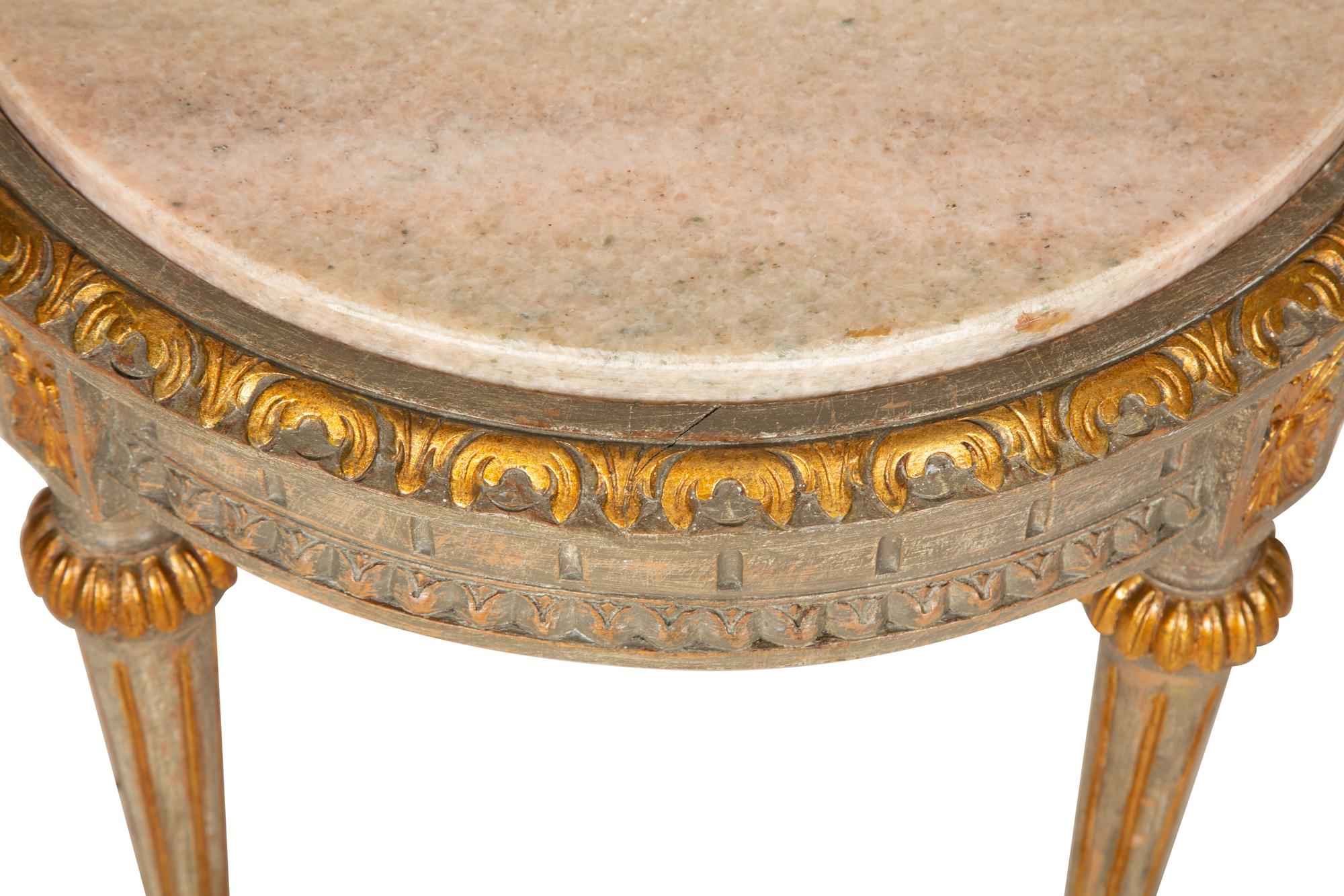 A Louis XVI Style Painted Stone-Top Occasional Table