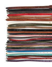 Collection of Kieselstein items: 27 belts, 10 buckles, 15 Tips, 1970s-80s