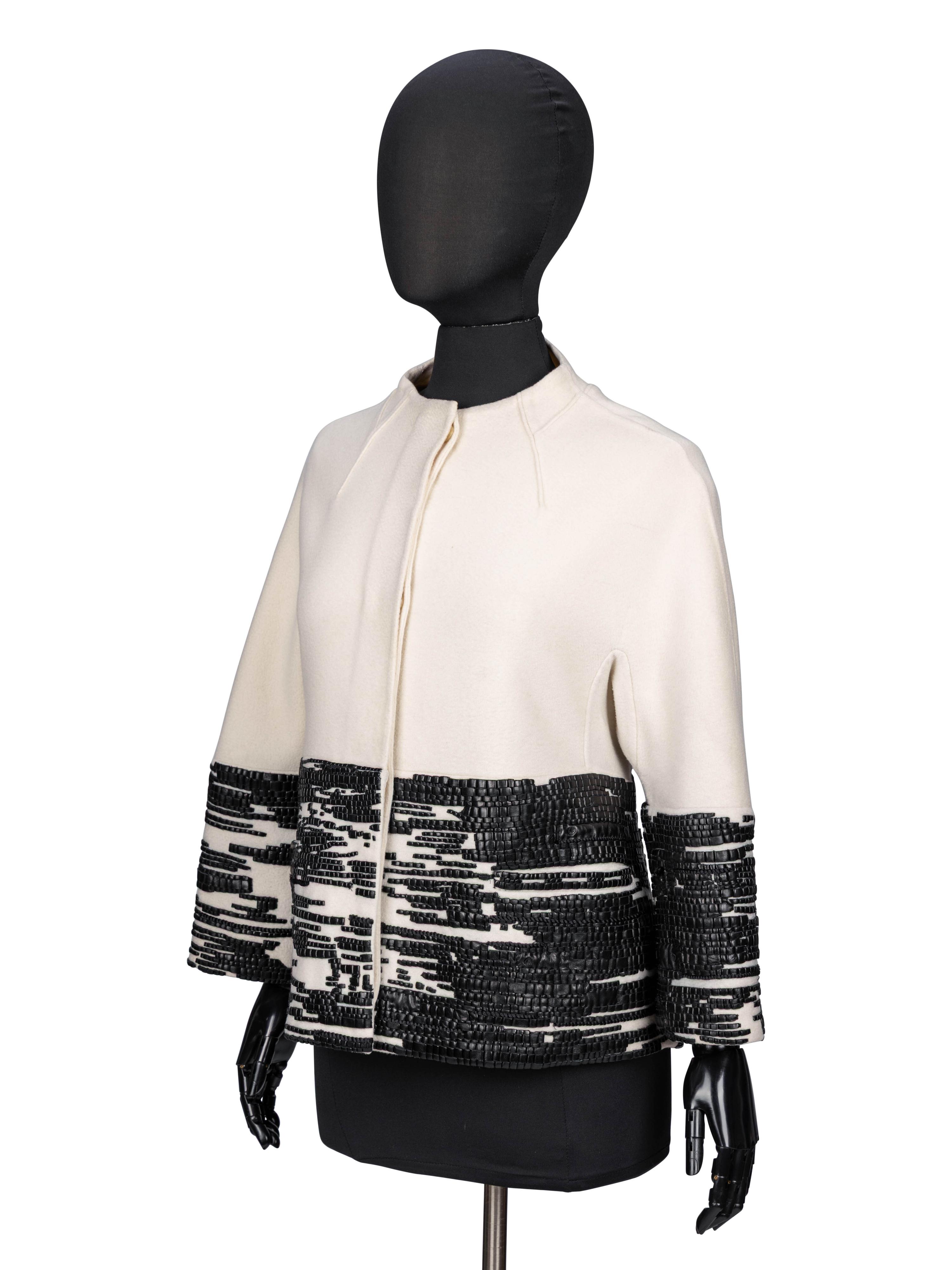 Ralph Rucci, Leather-Embellished Cashmere Jacket