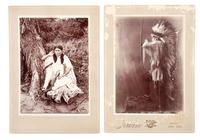 [NATIVE AMERICANS]. IRWIN, photographer. A group of 2 cabinet photographs, incl. Lone Wolf and a Kiowa woman. Chickasha, Indian Territory.
