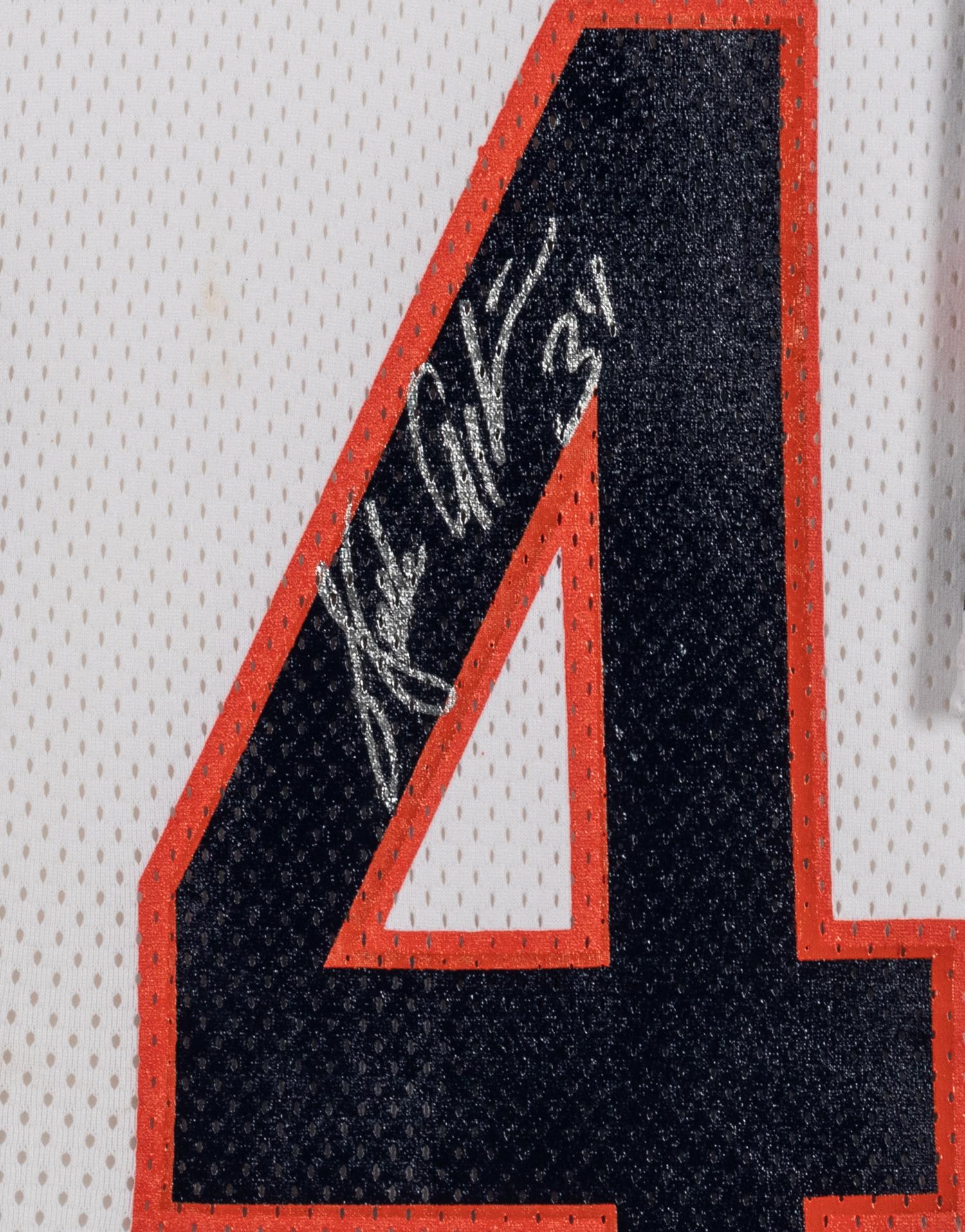 A Walter Payton Signed Autograph Chicago Bears Football Jersey Display (Beckett Authentication Services BAS Certified),