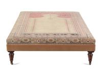 A Large Contemporary Ottoman with Hereke Prayer Rug Upholstery