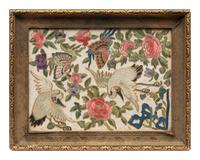 Eight Chinese Embroidered Silk Panels