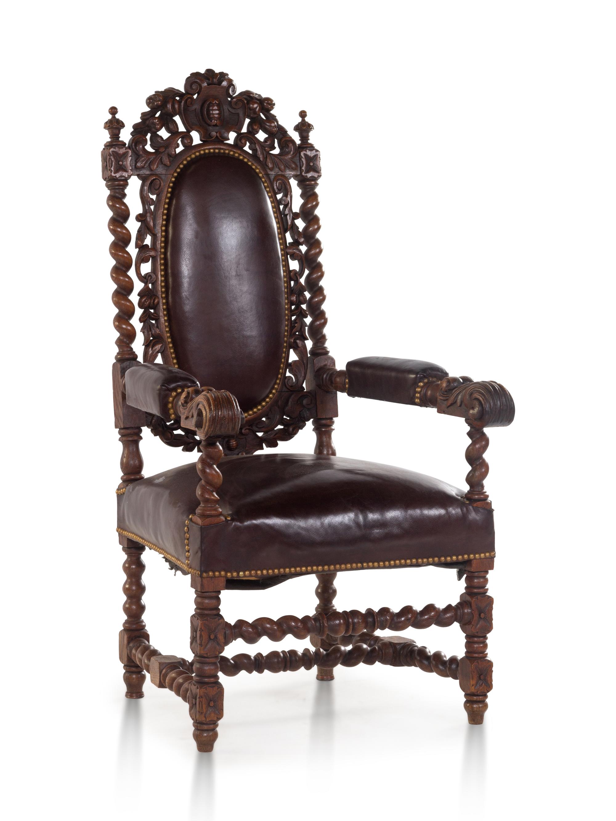 A Renaissance Revival Oak Chair