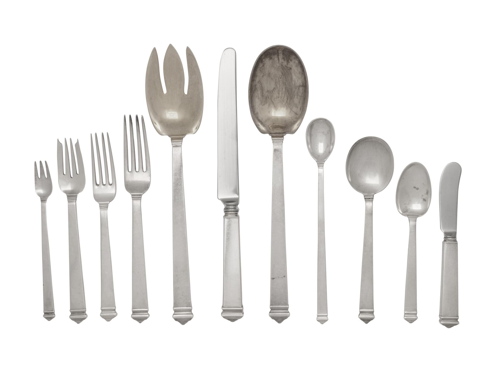 A Tiffany and Co. Hampton Silver Flatware Service