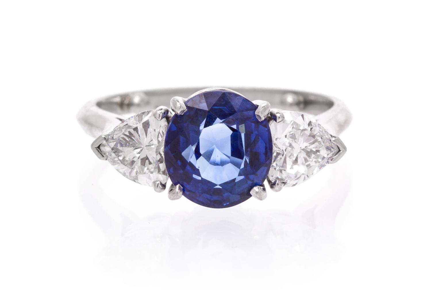 A Platinum, Sapphire and Diamond Ring, 4.90 dwts.