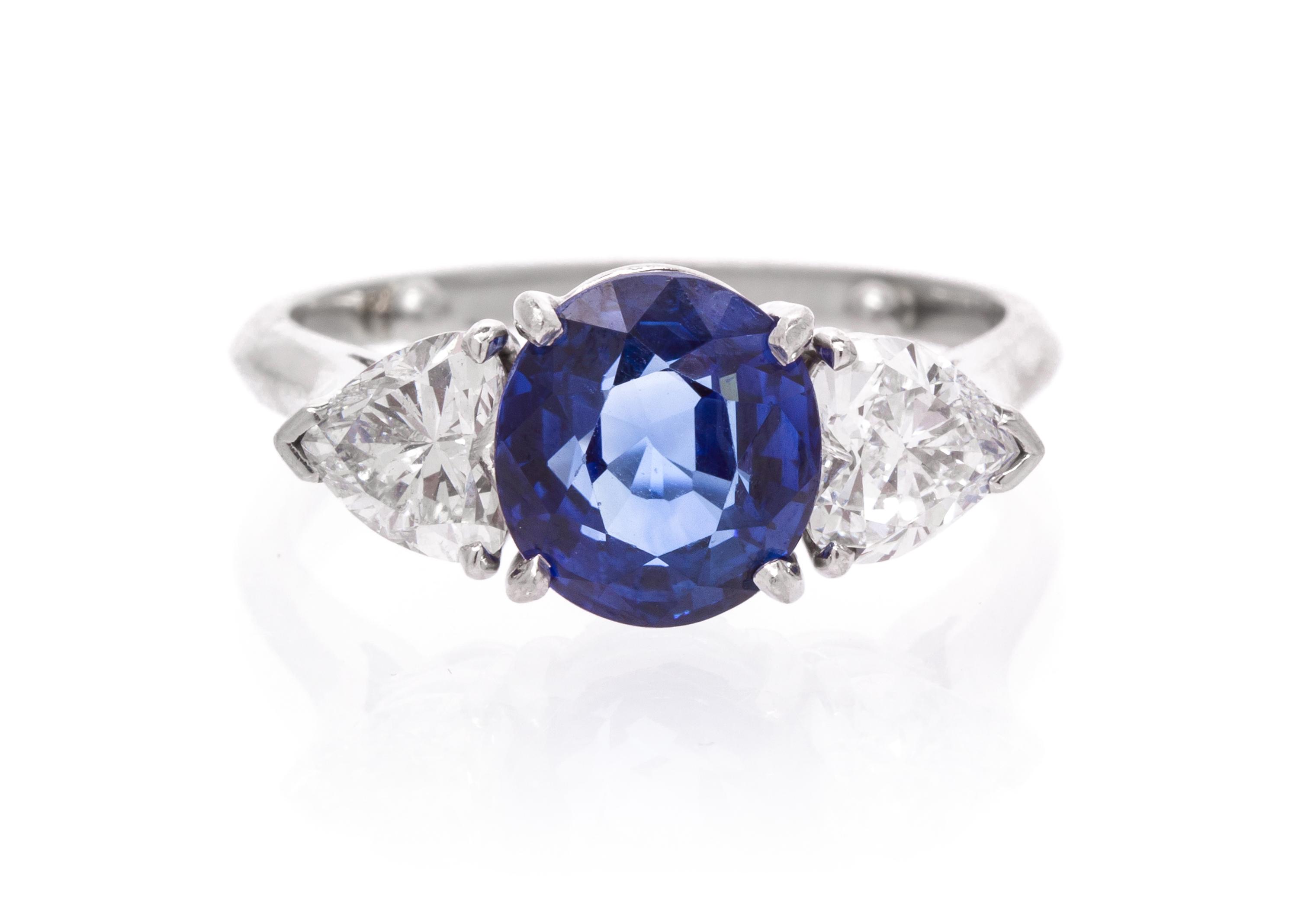 A Platinum, Sapphire and Diamond Ring, 4.90 dwts.