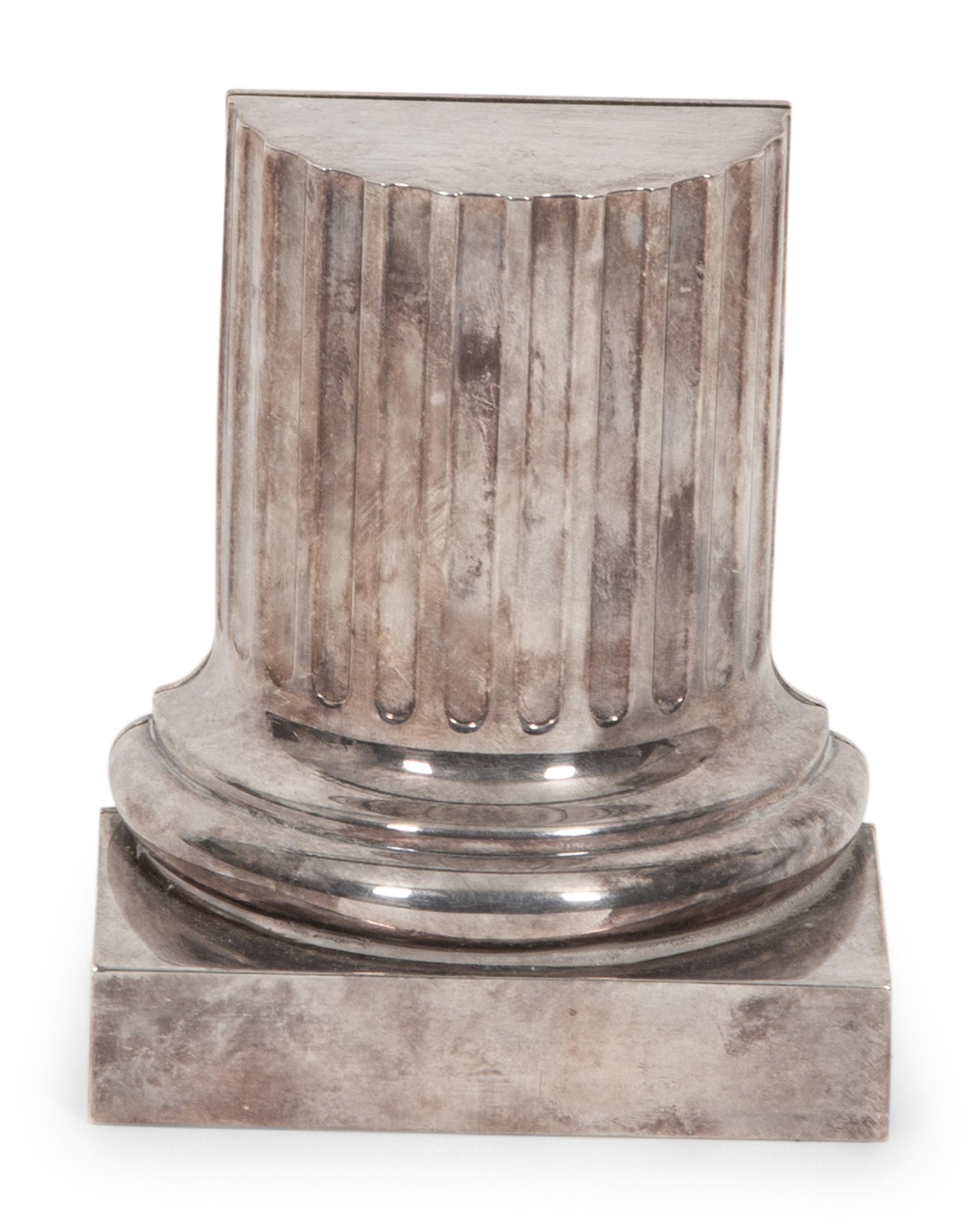 A Bulgari Silver Desk Clock