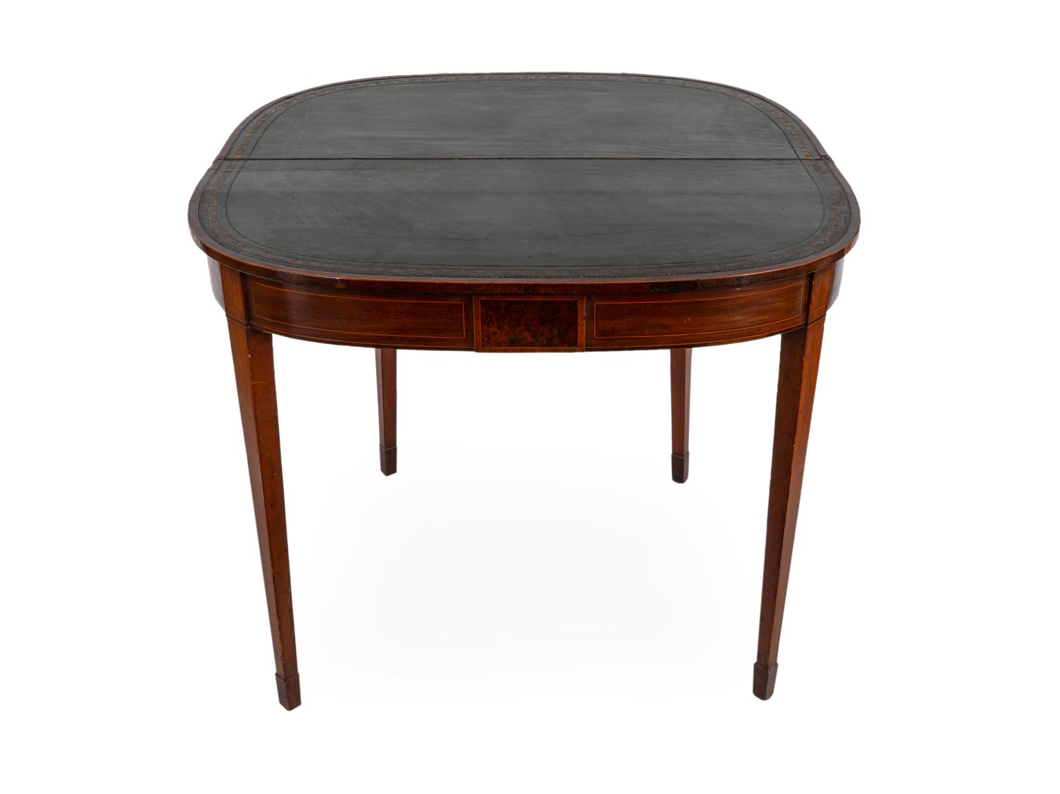 A George III Style Inlaid Mahogany Game Table