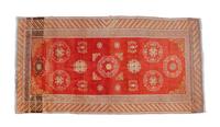 A Persian Wool Rug 8 feet 10 1/2 inches x 4 feet 8 inches.