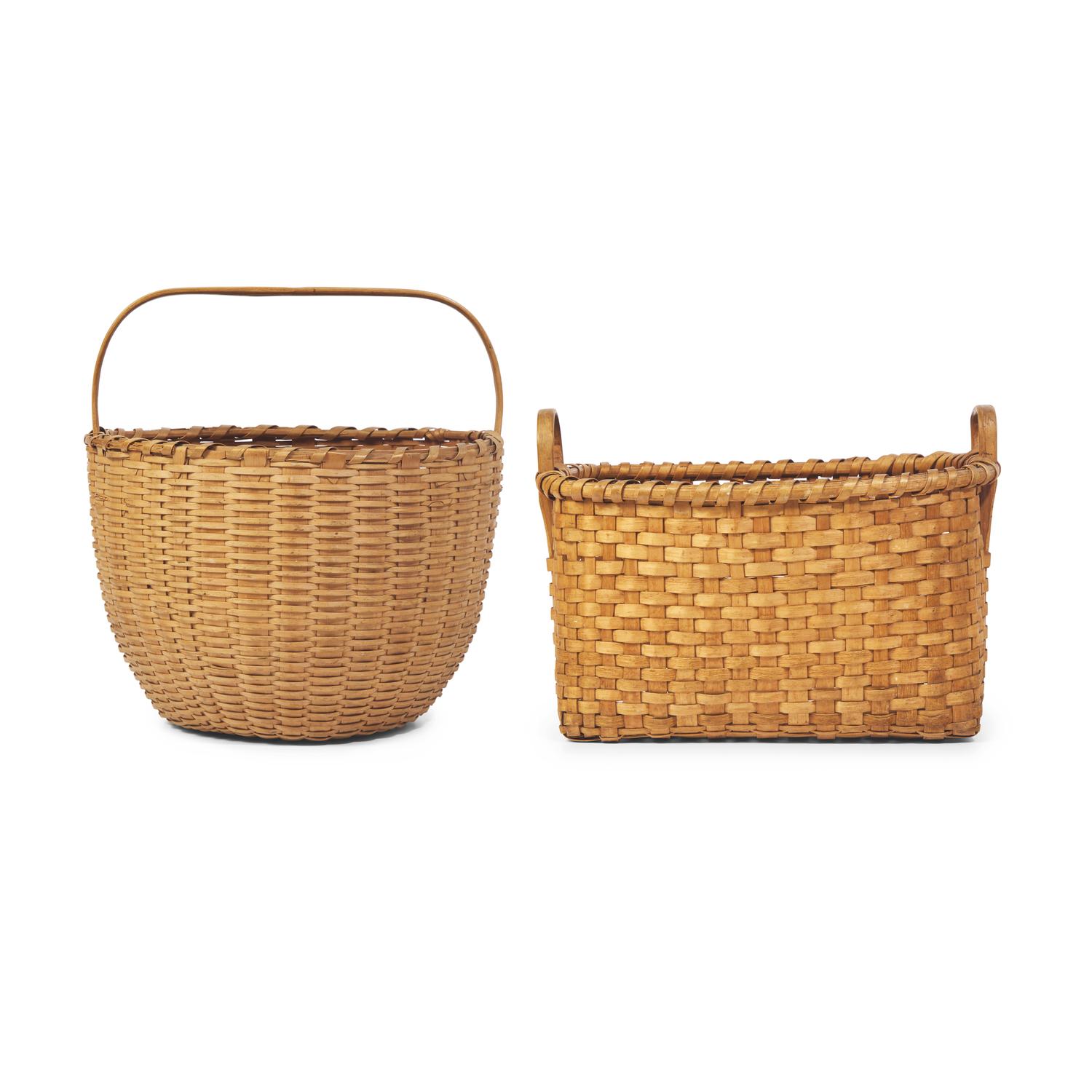 Two Shaker Utility Baskets: A Gathering and Laundry Basket