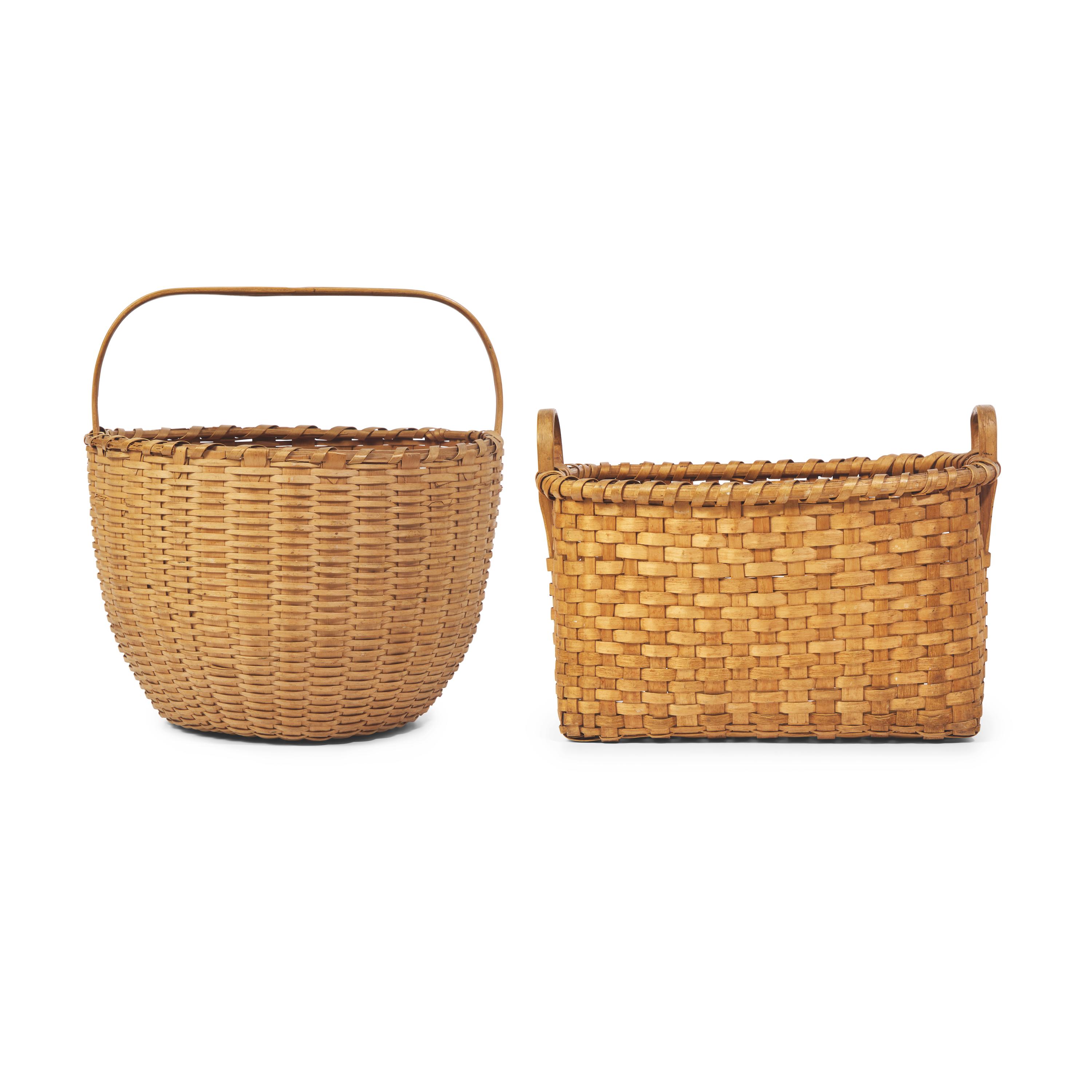 Two Shaker Utility Baskets: A Gathering and Laundry Basket