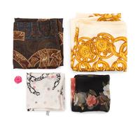 Five Chanel Items: Four Scarves and One Brooch, 1980-2000s