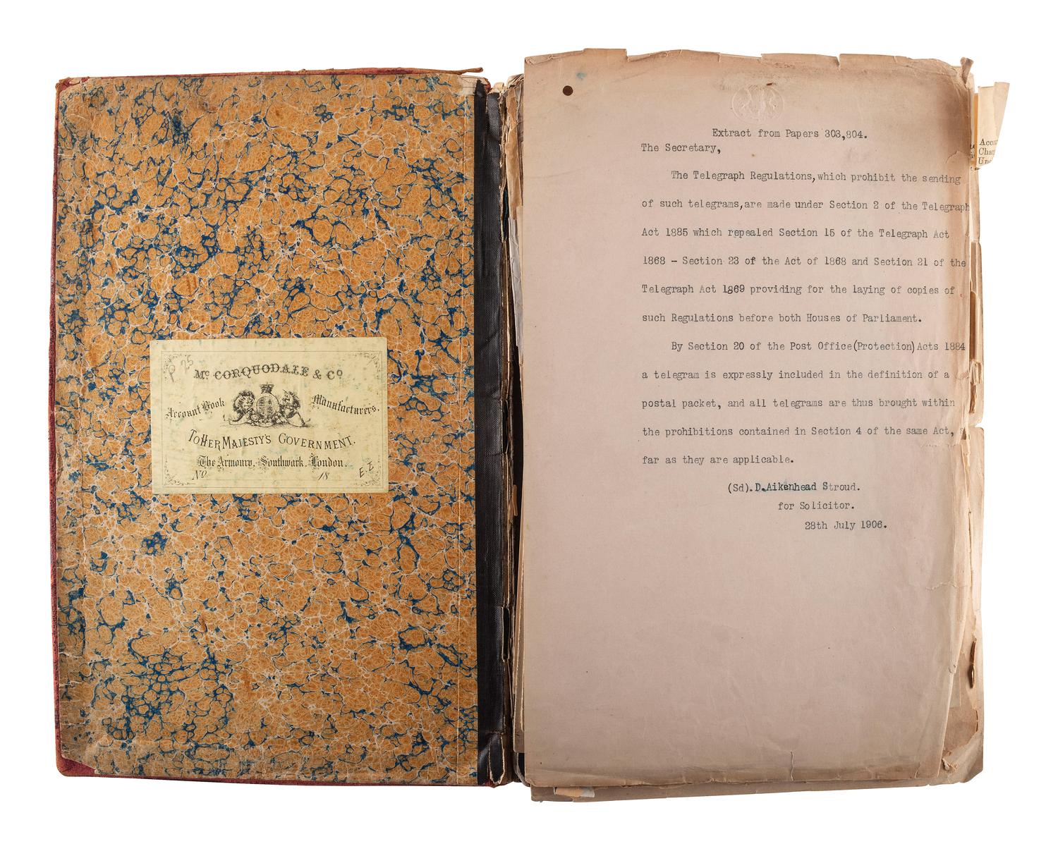 [SCIENCE & TECHNOLOGY]. A group of 2 telegraphy-related items, comprising: