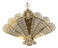 A French Art Nouveau Brass Peacock-Form Firescreen Height 28 inches. — 20TH CENTURY