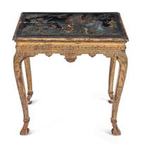 A George II Giltwood and Chinese Lacquer Table