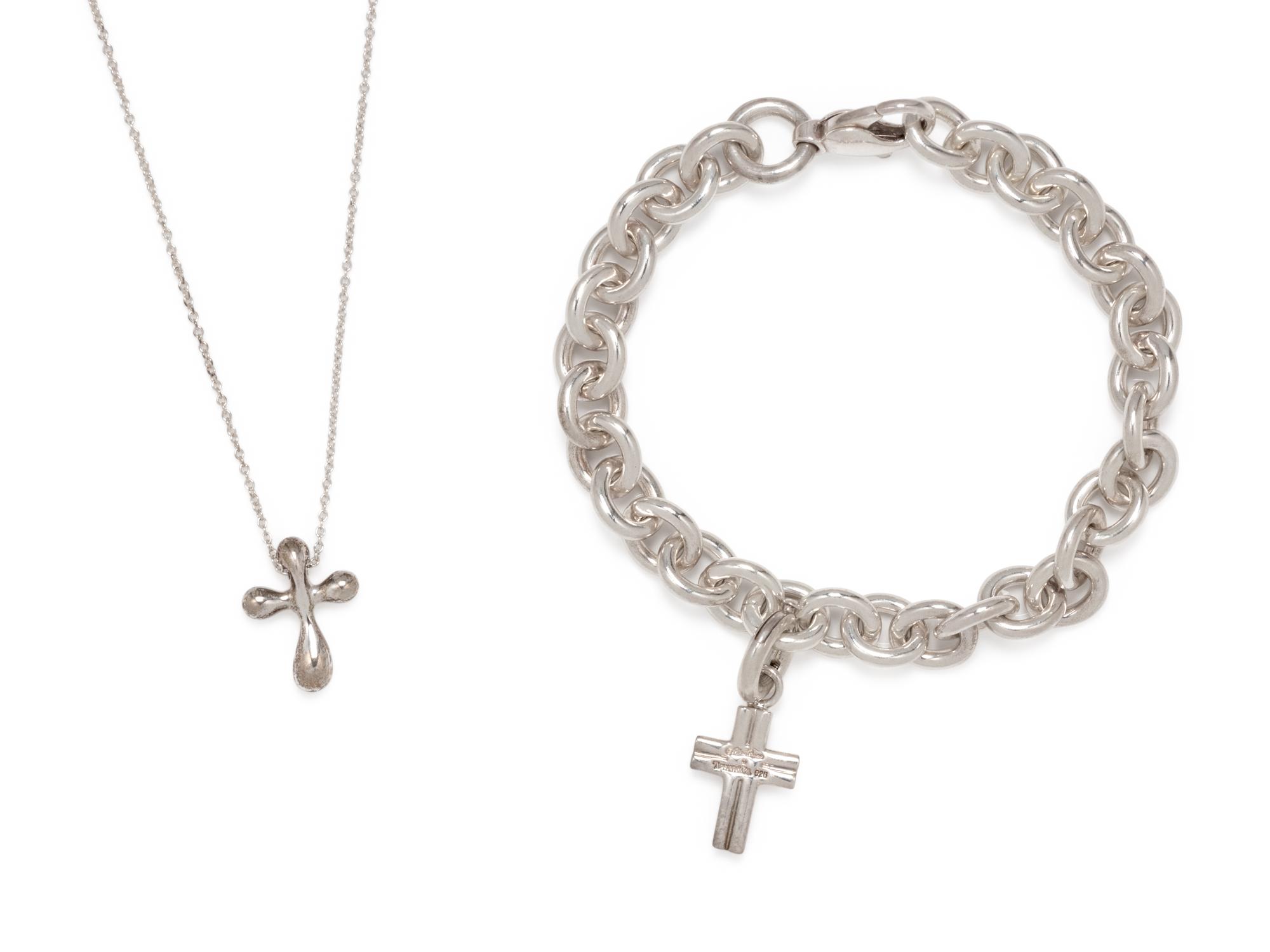 TIFFANY & CO., STERLING SILVER CROSS SET