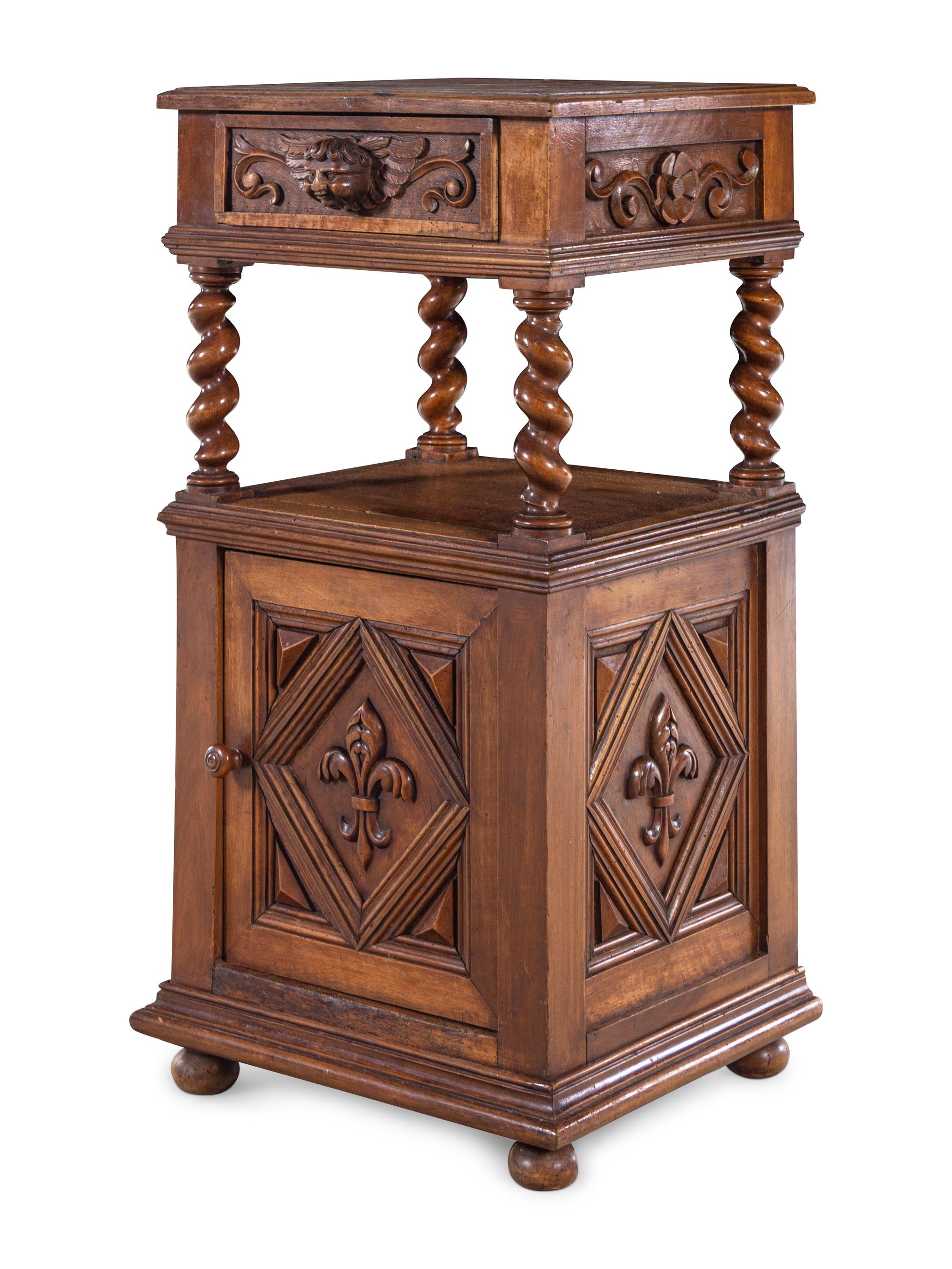 A William and Mary Style Carved Walnut Pedestal Table