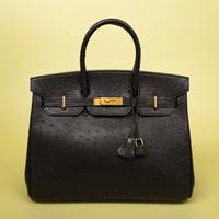 Hermès, Birkin 35 in Black Ostrich