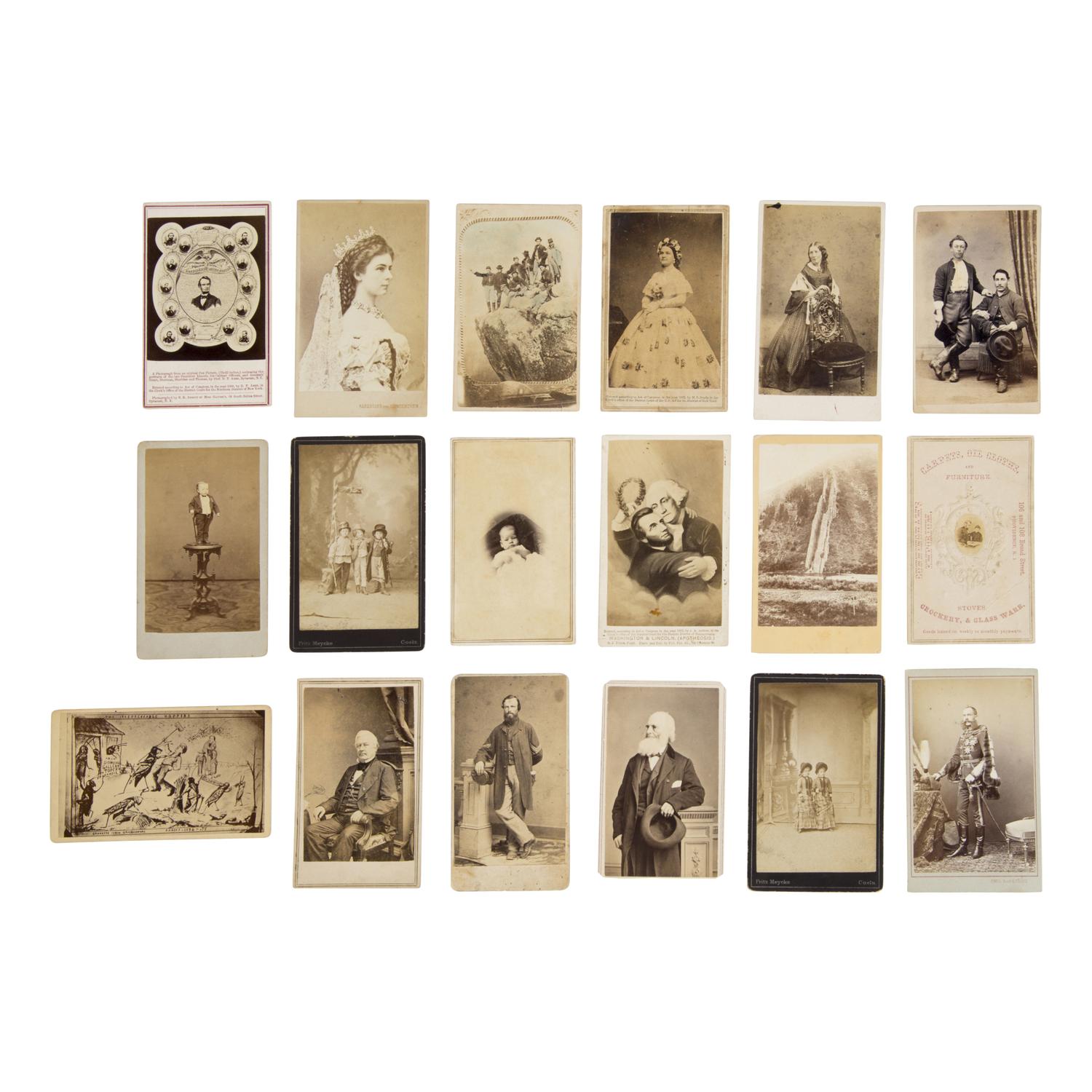 [Early Photography]. A large selection of approx. 110 cased images, CDVs, cabinet cards, cameras, and related ephemera.
