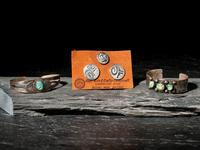 Silver Overlay Cuff Links and Tie Pin, PLUS