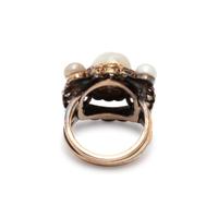 ANTIQUE, NATURAL PEARL AND DIAMOND RING
