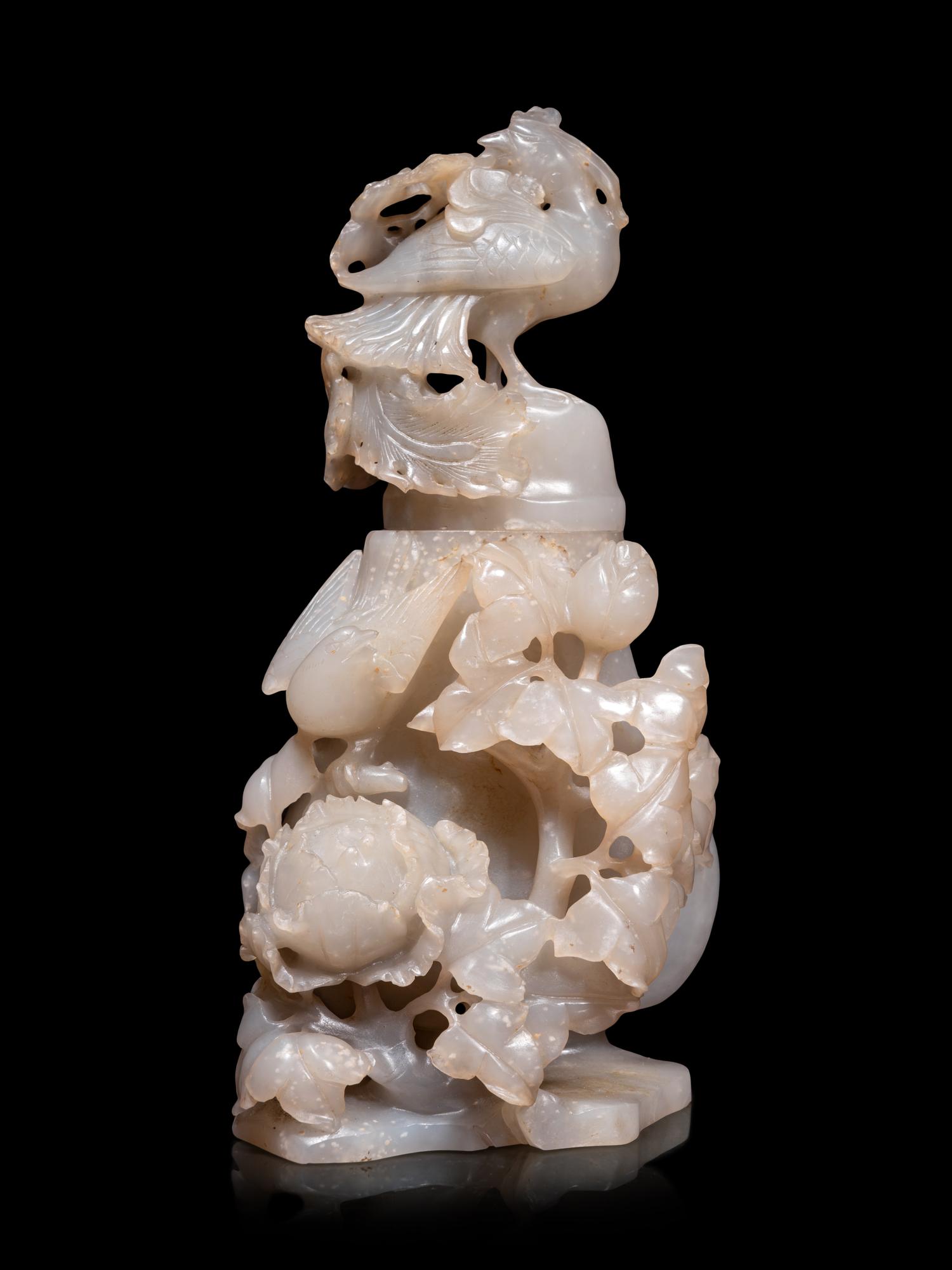 Two Chinese Carved Hardstone Vessels