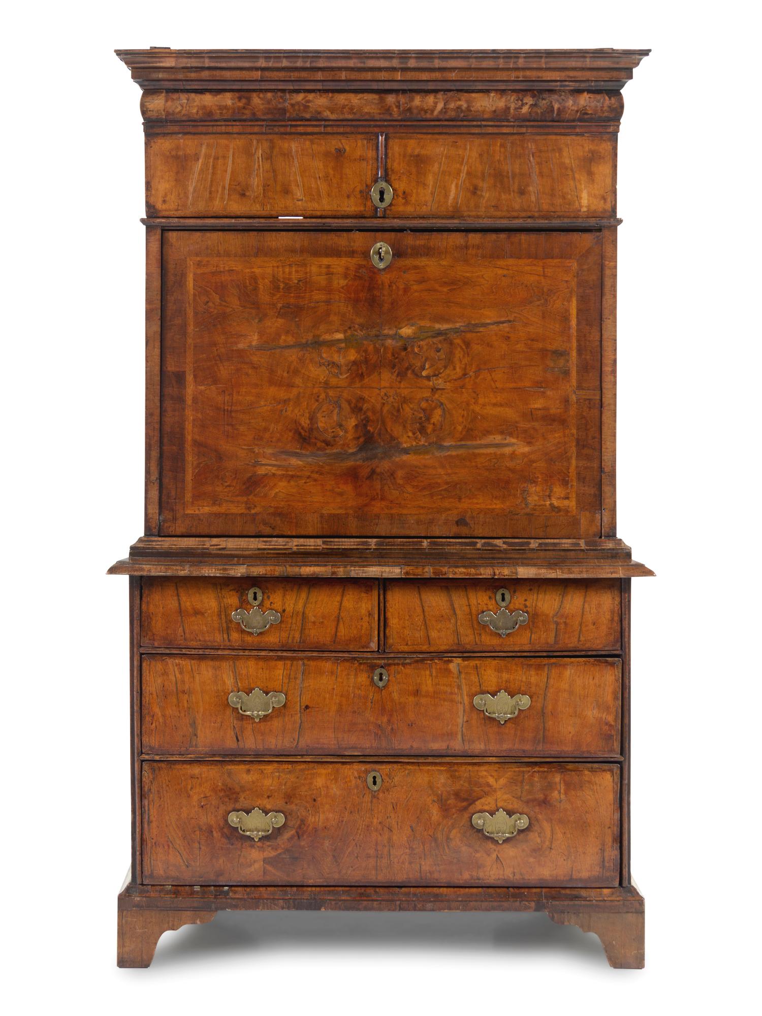 A Queen Anne Walnut Fall-Front Secretary
