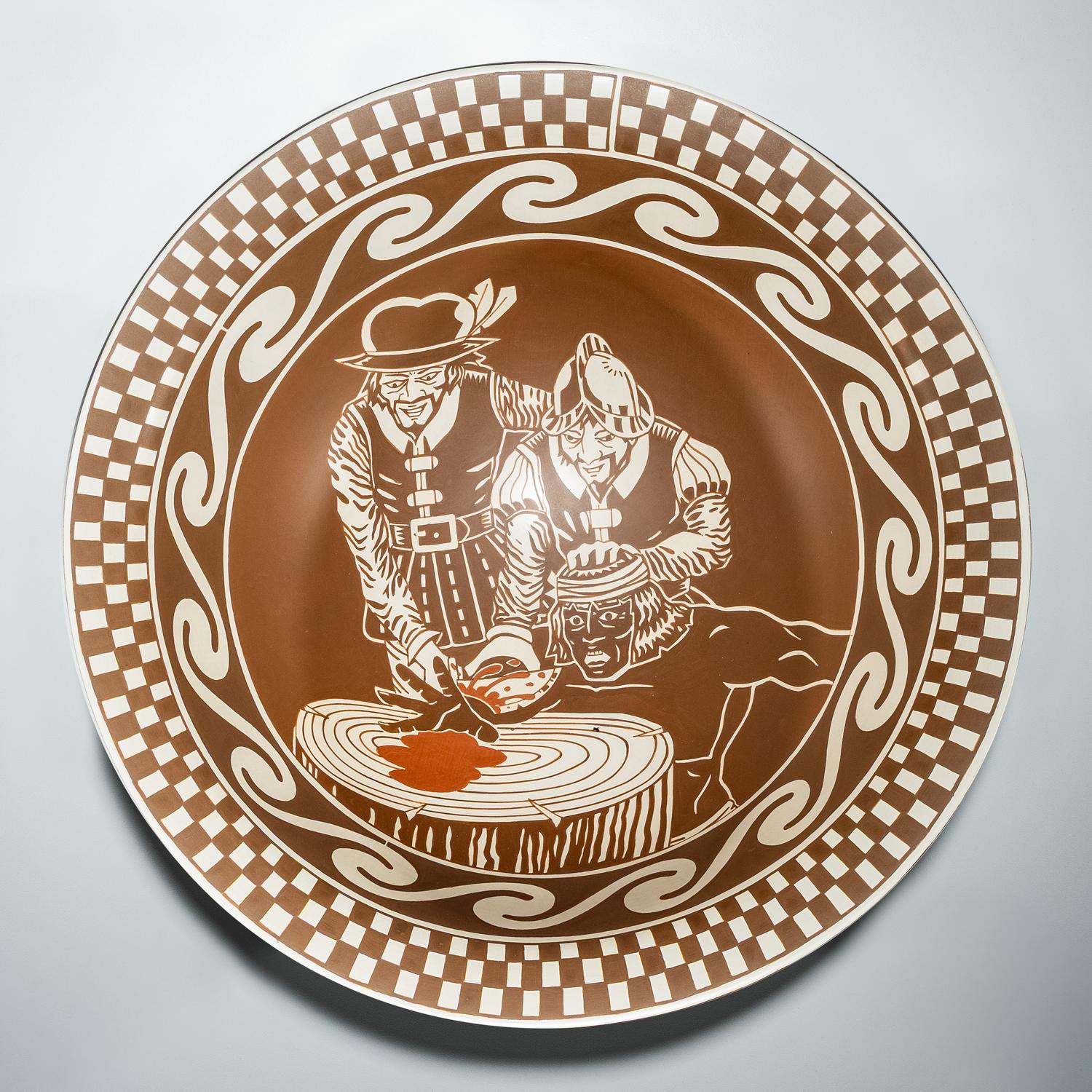 Pottery Bowl, with Pueblo Revolt Scene