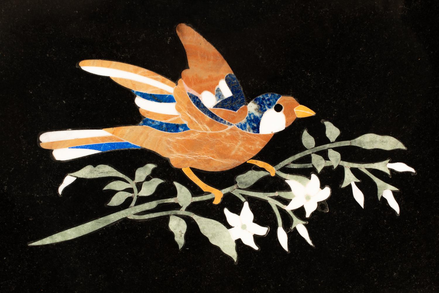 A Set of Four Italian Pietra Dura Plaques in Giltwood Frames