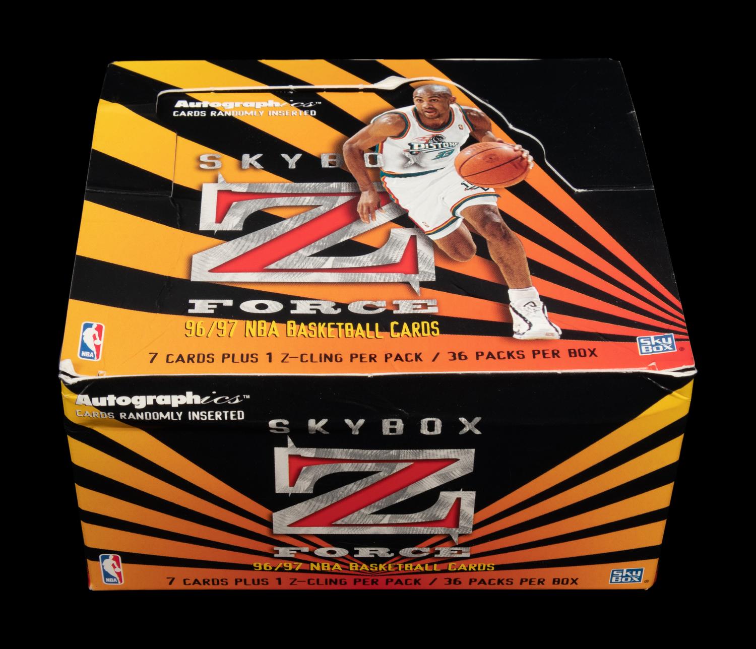 A Retail Box of 1996-97 Skybox Z Force Basketball Cards (Kobe Bryant Rookie)