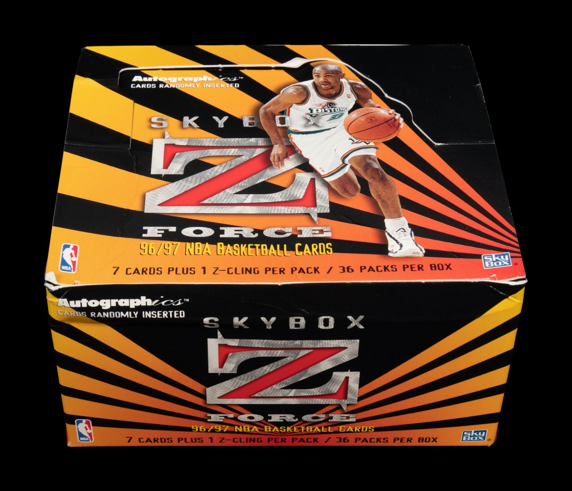 A Retail Box of 1996-97 Skybox Z Force Basketball Cards (Kobe Bryant Rookie)