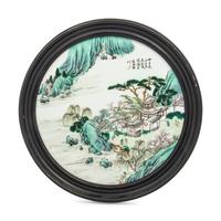 A Chinese Famille Rose Porcelain Circular Plaque