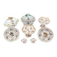 A Herend Rothschild Bird Porcelain Tureen and a Group of Continental Porcelain Articles