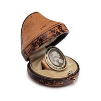 [WASHINGTON, George (1732-1799)]. SAINT-MEMIN, Charles Balthazar Julien Févret de (1770-1852). Gold alloy and enamel mourning ring purportedly bequeathed in Washington's last will and testament. Circa 1800.