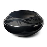 Maria and Santana Martinez (San Ildefonso, 1887-1980 / 1909-2002) — Blackware Pottery Bowl, with Avanyu 1943-1956