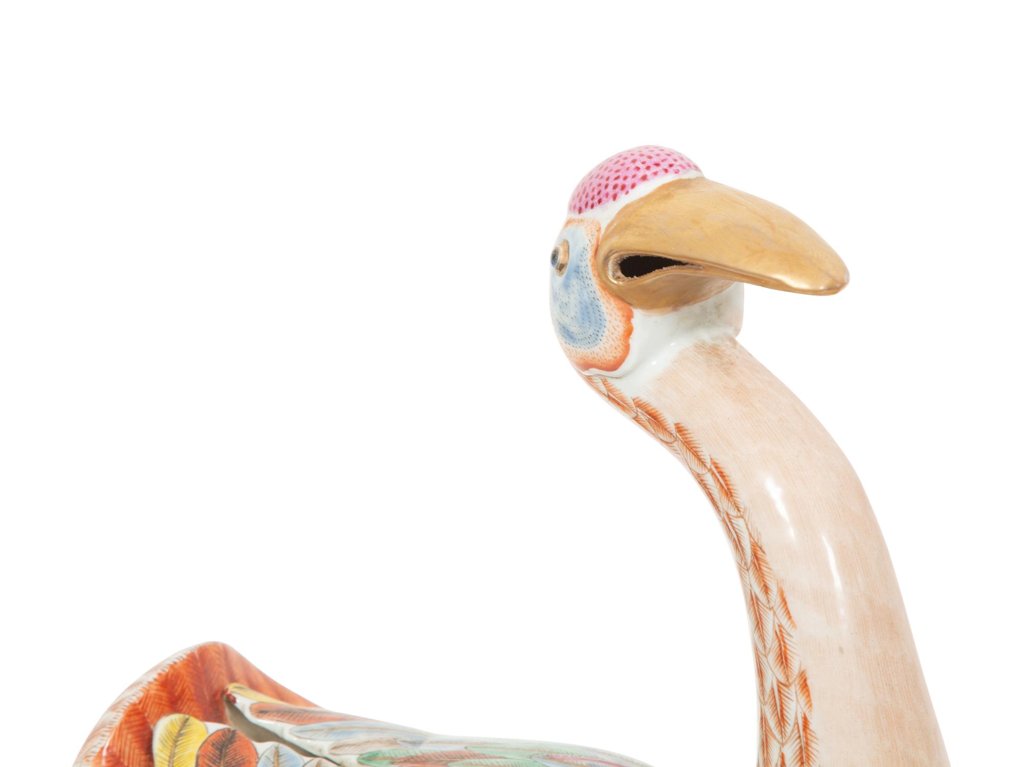 A Pair of Chinese Export Porcelain Crane-Form Tureens