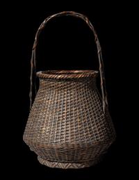 A Japanese Ikebana Bamboo Basket